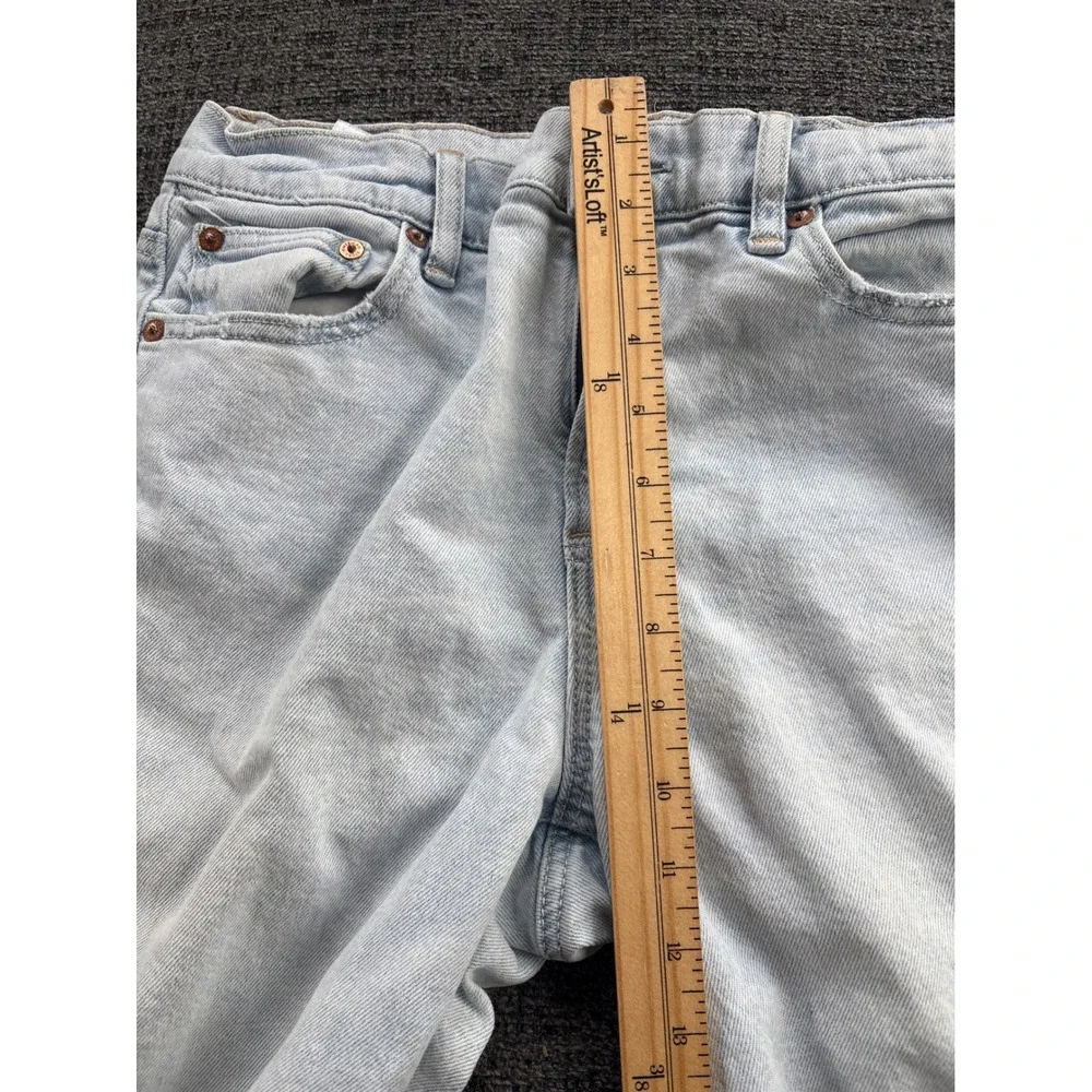 American Eagle Womens Light Wash High Rise Wide‎ Leg Baggy Denim Jeans 30x26